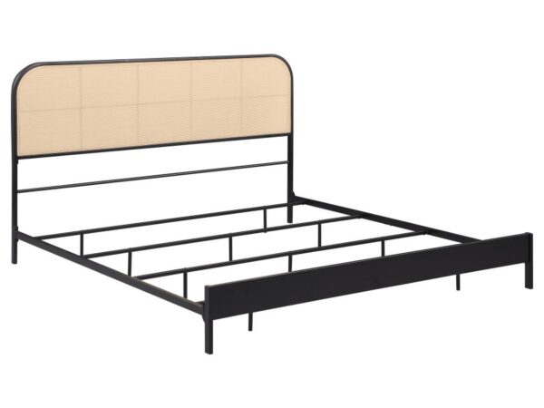 Amherst Radio Weave Rattan Metal Eastern King Bed Black