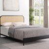 Amherst Radio Weave Rattan Metal Queen Bed Black