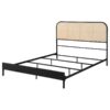 Amherst Radio Weave Rattan Metal Queen Bed Black