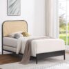 Amherst Radio Weave Rattan Metal Full Bed Black