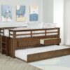 Carlsbad Wood Twin Captains Bed With Trundle Medium Brown