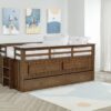 Carlsbad Wood Twin Captains Bed With Trundle Medium Brown