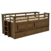 Carlsbad Wood Twin Captains Bed With Trundle Medium Brown