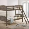 Flynn Wood Twin Over Twin Bunk Bed Weathered Brown