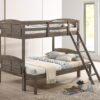 Flynn Wood Twin Over Full Bunk Bed Weathered Brown