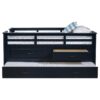 Carlsbad Wood Twin Captains Bed With Trundle Navy Blue