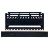 Carlsbad Wood Twin Captains Bed With Trundle Navy Blue