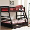 Ashton 2-drawer Wood Twin Over Full Bunk Bed Cappuccino