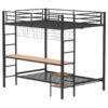 Campus Metal Full Over Twin Workstation Bunk Bed Matte Black