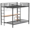 Campus Metal Full Over Twin Workstation Bunk Bed Matte Black