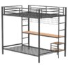 Campus Metal Full Over Twin Workstation Bunk Bed Matte Black