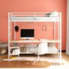 Campus Metal Full Over Twin Workstation Bunk Bed Matte White