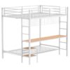 Campus Metal Full Over Twin Workstation Bunk Bed Matte White