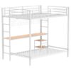 Campus Metal Full Over Twin Workstation Bunk Bed Matte White