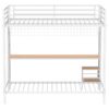 Campus Metal Full Over Twin Workstation Bunk Bed Matte White