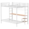 Campus Metal Full Over Twin Workstation Bunk Bed Matte White