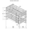 Chapman Wood Twin Over Twin Bunk Bed with Mattress White
