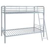 Carson Metal Twin Over Twin Bunk Bed Glossy Silver