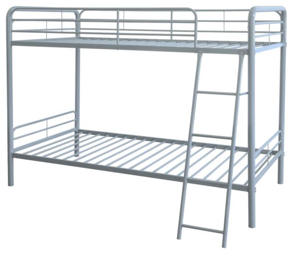 Carson Metal Twin Over Twin Bunk Bed Glossy Silver