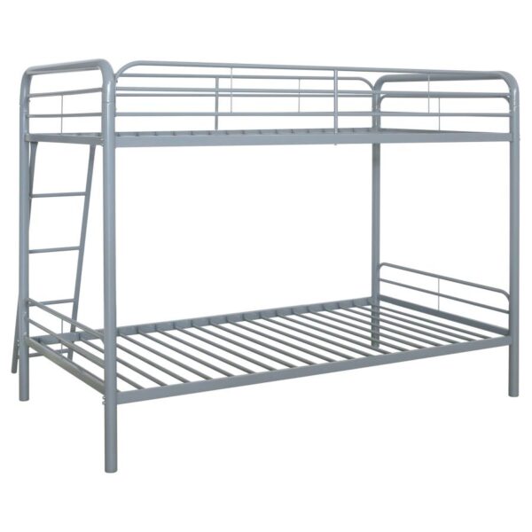 Carson Metal Twin Over Twin Bunk Bed Glossy Silver