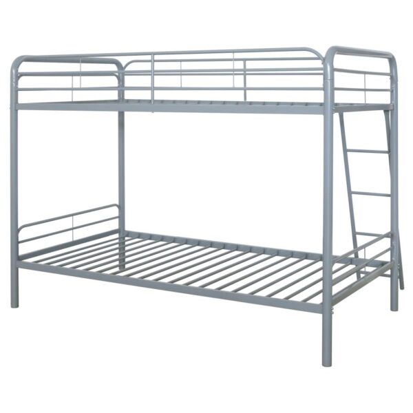 Carson Metal Twin Over Twin Bunk Bed Glossy Silver