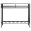 Alevera Metal Twin Over Twin Bunk Bed with Ladder Black