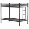 Alevera Metal Twin Over Twin Bunk Bed with Ladder Black