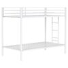 Alevera Metal Twin Over Twin Bunk Bed with Ladder White