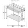Alevera Metal Twin Over Twin Bunk Bed with Ladder White