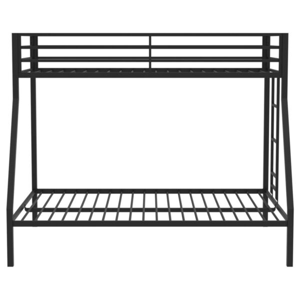 Alevera Metal Twin Over Full Bunk Bed with Ladder Black