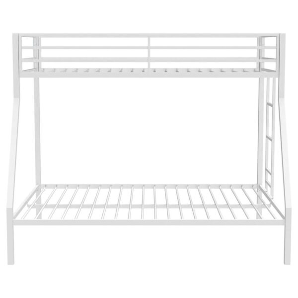 Alevera Metal Twin Over Full Bunk Bed with Ladder White