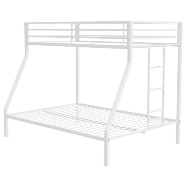 Alevera Metal Twin Over Full Bunk Bed with Ladder White