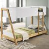 Wyatt Wood Twin Over Twin Bunk Bed White and Natural