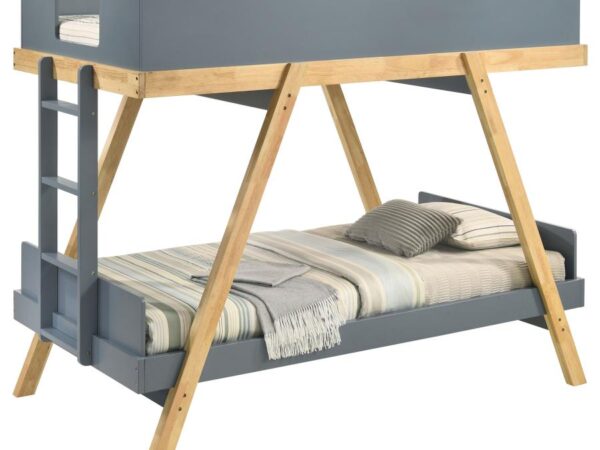 Frankie Twin Over Twin Bunk Bed with 7-inch Mattresses Blue