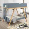 Frankie Wood Twin Over Twin Bunk Bed Blue and Natural