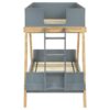 Frankie Wood Twin Over Twin Bunk Bed Blue and Natural