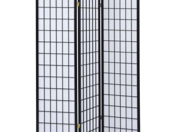 Carrie 3-Panel Room Divider Folding Shoji Screen Black