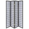 Roberto 4-Panel Room Divider Folding Shoji Screen Black