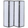 Roberto 4-Panel Room Divider Folding Shoji Screen Black
