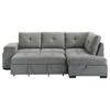 Roanne Fabric Upholstered Sleeper Sectional Sofa Grey