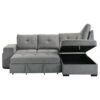 Roanne Fabric Upholstered Sleeper Sectional Sofa Grey