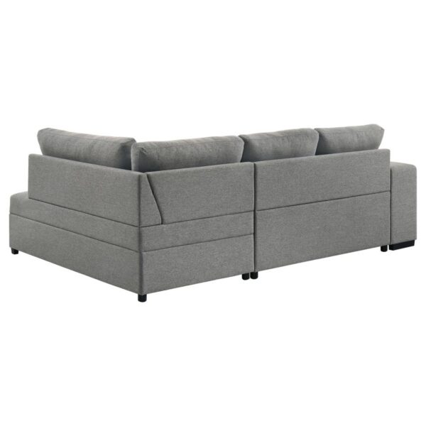 Roanne Fabric Upholstered Sleeper Sectional Sofa Grey