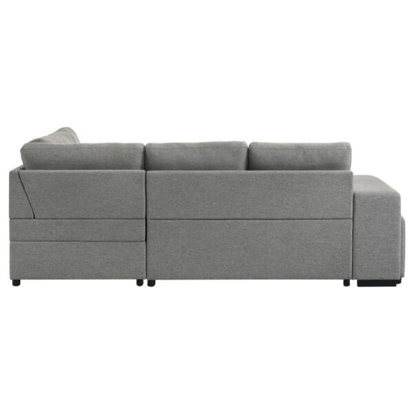 Roanne Fabric Upholstered Sleeper Sectional Sofa Grey