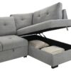 Roanne Fabric Upholstered Sleeper Sectional Sofa Grey