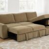 Pastrana Upholstered Sleeper Sectional Sofa RAF Chaise Camel