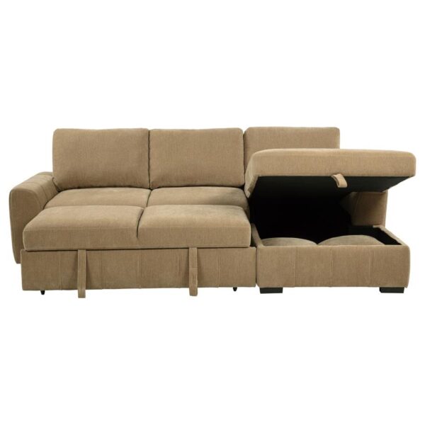 Pastrana Upholstered Sleeper Sectional Sofa RAF Chaise Camel