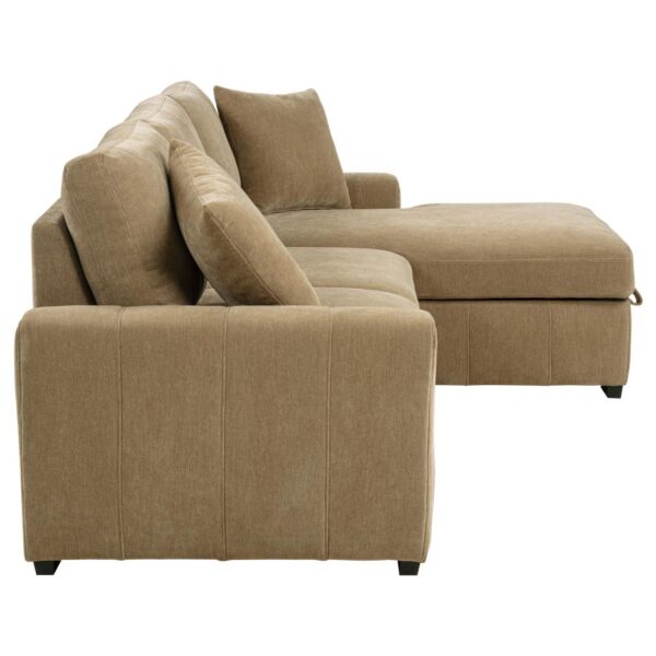 Pastrana Upholstered Sleeper Sectional Sofa RAF Chaise Camel