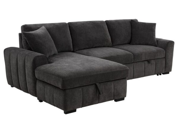 Pastrana Upholstered Sleeper Sectional Sofa LAF Chaise Grey