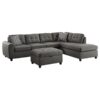 Stonenesse Sectional Sofa with Storage Ottoman Set Grey