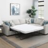 Ashford Chenille Upholstered Sleeper Sectional Sofa Greige